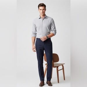 Bloomingdale’s Men’s Store Gray Mini Check Button-Down Shirt Sz L